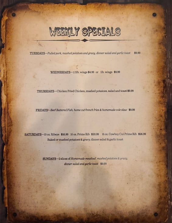 A special menu